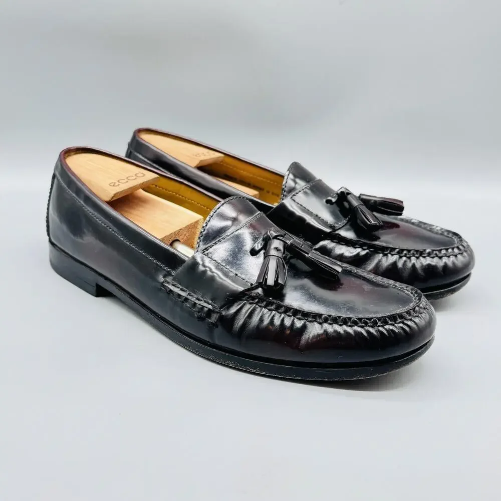 Cole Haan Shoes Mens 11.5 Burgundy Leather Tassel Loafers Dress Moc Toe Slip On